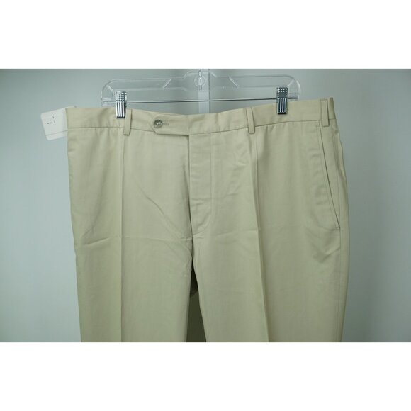 Burberry London Light Khaki Beige Cotton Dress Pants Sz 58 NEW